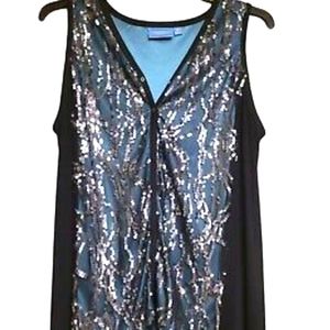 SIMPLY VERA WANG Teal Tank Sequin High Low Women's Sz xl Lacey